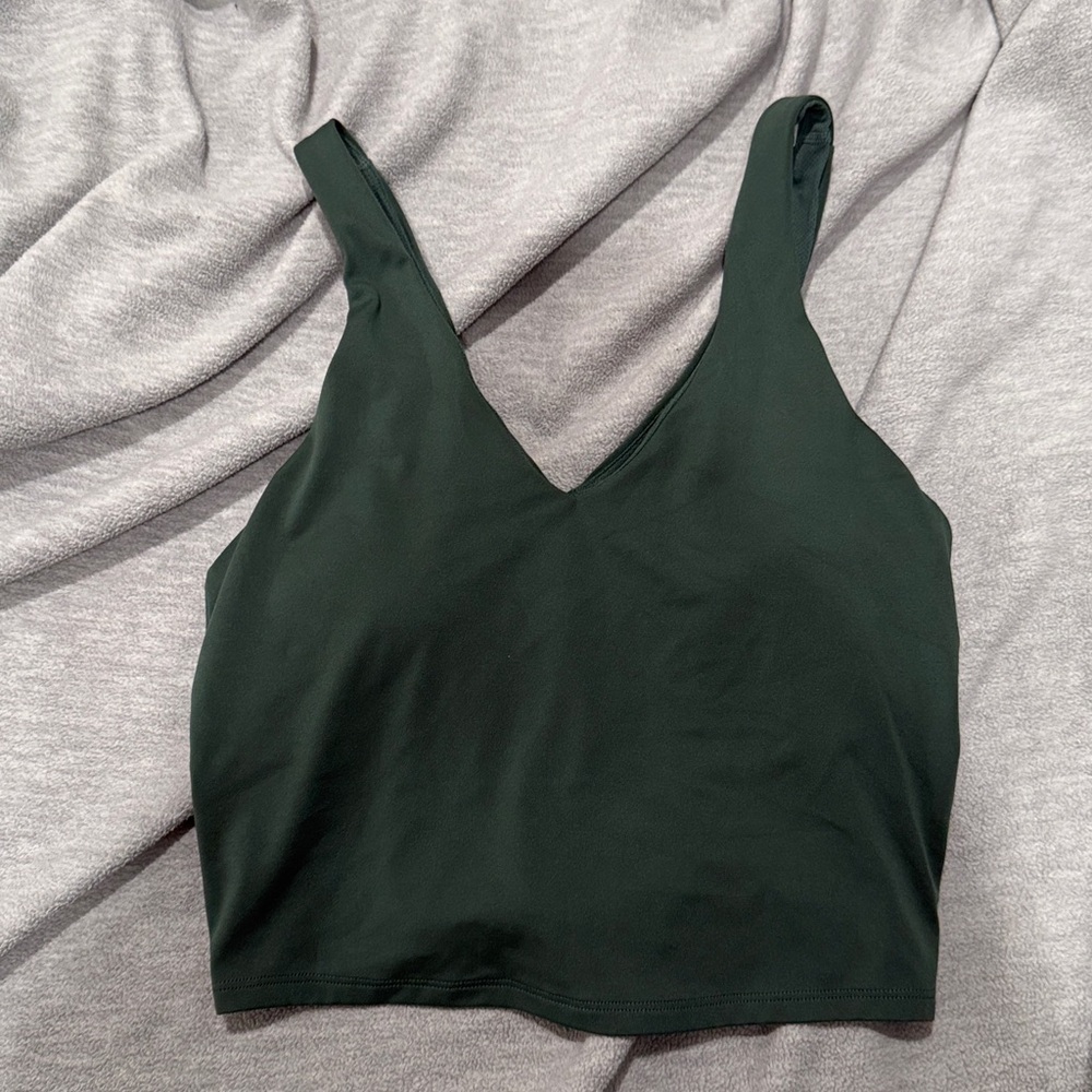 All In Motion Women’s Flex Light Support V-Neck Cropped Sports Bra - ForestGreen